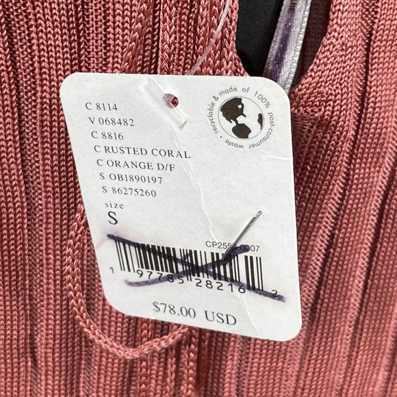 NEW Free People Shirt Womens Small coral pink knit pull over boho hippie chic - Picture 6 of 9